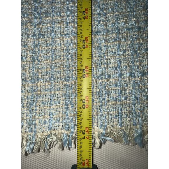 Bebop Blue Sparkle Tweed Short Sleeve Pearl Button Sheath Dress Women - Medium - Picture 6 of 8